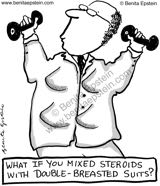 funny medical cartoon steroids breast side effects helath disease workout weights 1595